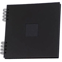 Prat Pampa Memory Book with Bonded Black Leather Cover, 8" x 8" Deluxe Scrapbook with 30 Archival Pages & Inserts.