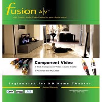 Fusion A/V 5 RCA Component Coaxial Video Cable with Audio, 6' Long