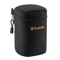 Adorama Slinger Soft Lens Case Medium, 6.5" High x 86mm Diameter, Black.