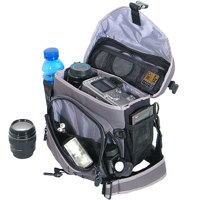 Adorama Left Side Slinger Bag, Single Strap Backpack / Shoulder Bag, Gray.