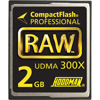 Hoodman RAW 2 GB, 300x High Speed UDMA Compact Flash Memory Card, Supports up to 45MB per-second Transfers