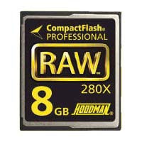 Hoodman RAW 8 GB, 280x High Speed CompactFlash Memory Card