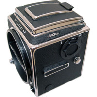 Hasselblad 503CW Medium Format Manual Focus SLR Camera Body (Chrome) with Split Image Accute Matte Focusing Screen & Waist Level Finder