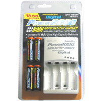 Adorama 4 AA Nickel Metal Hydride (NiMH) 2500 mAH Rechargeable Batteries with Quick Charger & Car Battery Adapter, 110/220 volt.