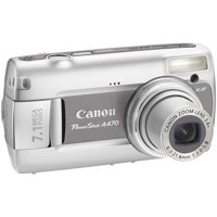 Canon Powershot A470 Digital Camera, 7.1 Megapixels, 3.4x Optical Zoom, 4x Digital Zoom, 2.5" LCD Display, Gray