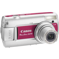 Canon Powershot A470 Digital Camera, 7.1 Megapixels, 3.4x Optical Zoom, 4x Digital Zoom, 2.5" LCD Display, Red