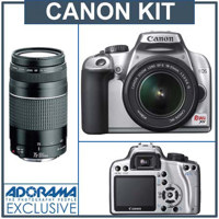 Canon Digital Rebel XS SLR "Silver" 2 Lens Kit with EF-S 18-55mm f/3.5-5.6 Image Stabilizer Lens & EF 75-300mm f/4.0-5.6 III Lens