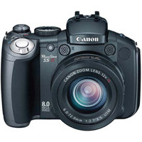 Canon PowerShot S5 IS Digital Camera, 8.0 Megapixel, 12x Optical Zoom, 4x Digital Zoom, 2.5" LCD Screen - Refurbished