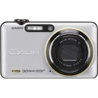 Casio High Speed Exilim EX-FC100WE Digital Camera, 9.1 Megapixel, 5x Optical Zoom, 4x Digital Zoom, 2.7" TFT LCD, White