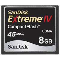 SanDisk 8 GB Extreme IV Compact Flash Memory Card.
