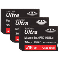 SanDisk 16 GB Memory Stick Pro Duo Ultra II Memory Card - Pack of 3