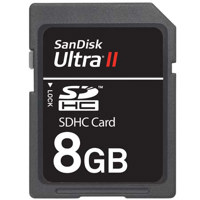SanDisk 8 GB, 60x Speed Ultra II Secure Digital High Capacity (SDHC) Memory Card, with Card Reader