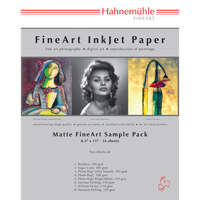 Hahnemuhle Matte Sample Pack 8.5" x 11" - 18 sheets, Two sheets of nine media types