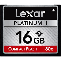 Lexar 16 GB Platinum II 80x Compact Flash (80x Speed) $24.95