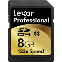 Lexar 8 GB, 133x High Speed Series, Professional Secure Digital High Capacity (SDHC) Memory Card