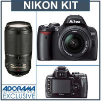 Nikon D40 6.1 Megapixel Digital SLR Camera Two Lens Kit, with 18-55mm f/3.5-5.6G ED II AF-S DX & 70mm - 300mm f/4-5.6G ED-IF AF-S VR (Vibration Reduction) - USA Warranty