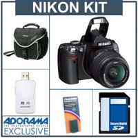 Nikon D40 Digital SLR - Refurbished by Nikon U.S.A.- Camera Kit w/18-55mm f/3.5-5.6G ED II AF-S DX Lens, 8 GB SD Memory Card, Spare EN-EL9 Lithium-Ion Battery, Slinger Camera Bag, USB 2.0 SD Card Reader
