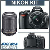 Nikon D60 10.2 Megapixel Digital SLR Camera Two Lens Kit, with 18-55mm f/3.5-5.6G AF-S DX VR & 55mm - 200mm f/4-5.6G ED AF-S DX ED VR - USA Warranty