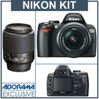 Nikon D60 10.2 Megapixel Digital SLR Camera Two Lens Kit, with 18-55mm f/3.5-5.6G ED AF-S DX VR & 55mm - 200mm f/4-5.6G ED AF-S DX - USA Warranty