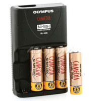 Olympus B-90SU, Four 2300mAh "AA" Ni-MH Batteries & Quick Charger Set