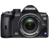 Olympus E-520 10.0 Megapixel Digital SLR Camera Body with 2.7" HyperCrystal II LCD Screen & 14-42mm Lens