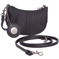 Jill.e Weatherproof Wristlet, Black Nylon Pocket Camera Pouch with Leather Trim Exterior, 6" x 1.7" x 3.8"