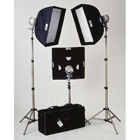 JTL TL-1500 Everlight Softbox Kit with Three Everlight Quartz Units, Softboxes, Stands & Case