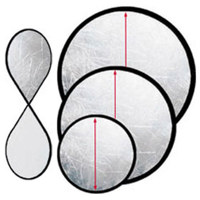 JTL 24" Round Foldable Portable Light Reflector, Silver & White