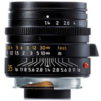 Leica 35mm f/1.4 SUMMILUX-M ASPHERICAL Black Wide Angle Manual Focus Lens for M System - USA