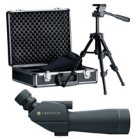 Leupold Wind River Sequoia 60mm Spotting Scope Kit, 45-Degree Angled Viewing with 15x-45x Zoom Eyepiece, with Hard Case & Tripod