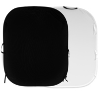 Lastolite 6' x 7' Plain Collapsible Reversible Knitted Background, Black / White