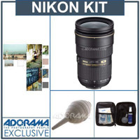 Nikon 24-70mm f/2.8G ED-IF AF-S Nikkor Lens Kit with 5 Year U.S.A. Warranty, Tiffen 77mm Photo Essentials Filter Kit, Professional Lens Cleaning Kit, Adorama Hurricane Blower