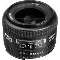 Nikon 28mm f/2.8D AF Wide Angle Nikkor Lens - with 5 Year U.S.A. Warranty