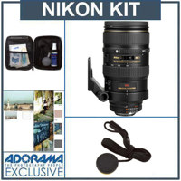 Nikon 80-400mm f/4.5-5.6D ED VR AF Zoom-Nikkor Lens Kit (Vibration Reduction) with 5 Year U.S.A. Warranty, Tiffen 77mm Photo Essentials Filter Kit, Lens Cap Leash, Professional Lens Cleaning Kit