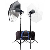 Interfit Photographic Continuous Output 1000 Watt Photo Flood Light Kit, with 2 SXT3200 Heads (2x500w), with Lamps, Stands, Umbrellas, Bag, & More