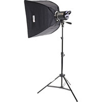 Interfit Photographic INT185 Stellar X 500 Watt Tungsten Photo Flood Single Head Kit, with Softbox, Stand & Lamp, 3200k Color Temperature