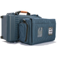 Porta Brace "Safeguard" Waterproof Medium Field Production Vault Performance Hard Case with Removable Interior Soft Carrying Case & Wheels - Color Blue