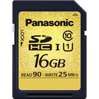Panasonic UHS-1 Class 10 16GB SDHC Memory Card, 90MB/s Transfer Speed