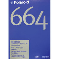 Polaroid 664 Black & White Coaterless Film, Twin Pack (20), ISO 100, 3 � x 4 � in.