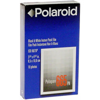Polaroid 665 B&W Film Single (10) - A high-resolution positive/negative black and white film.