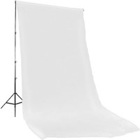 Photoflex Solid Color Series, 10' x 12' Dyed Muslin Background, Solid White Color.