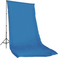 Photoflex Solid Color Series, 10' x 20' Dyed Muslin Background, Solid Chroma Blue Color.