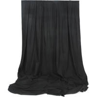 Photoflex Solid Color Series, 10' x 20' Dyed Muslin Background, Solid Black Color.