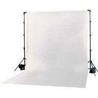 Photoflex Solid Color Series, 10' x 20' Dyed Muslin Background, Solid White Color.