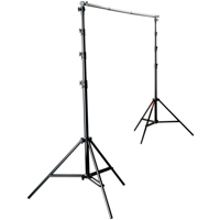 Photoflex Pro Duty BackDrop Support Kit, with One BackDrop Pole, Two 12.5' Black Lightstands & Carry Bag.