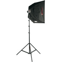 Photoflex Heavy Weight 10'-8" Lightstand with 5/8" Mounting Stud, 4 Sections with 3 Risers, Black Anodized.