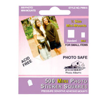Pioneer Photo Mini-mounts - 500 self-adhesive double-sided 1/4 size photo mini-mounts