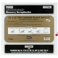 Pioneer Deluxe E-Z Load Scrapbook Refill Pages, 12" x 12", Black for the FTM-12 Book