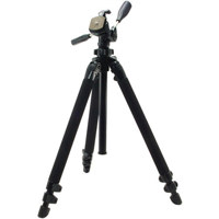 Slik Pro 400DX Tripod Legs - Black - with 3-Way Pan/Tilt Quick Release Head (Height 18.5 - 61", Maximum Load 9.9 lbs)