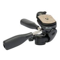 Slik SH-705E Medium-Duty 3-Way Pan Tripod Head with Quick Release, Capacity: 9.9 lbs.